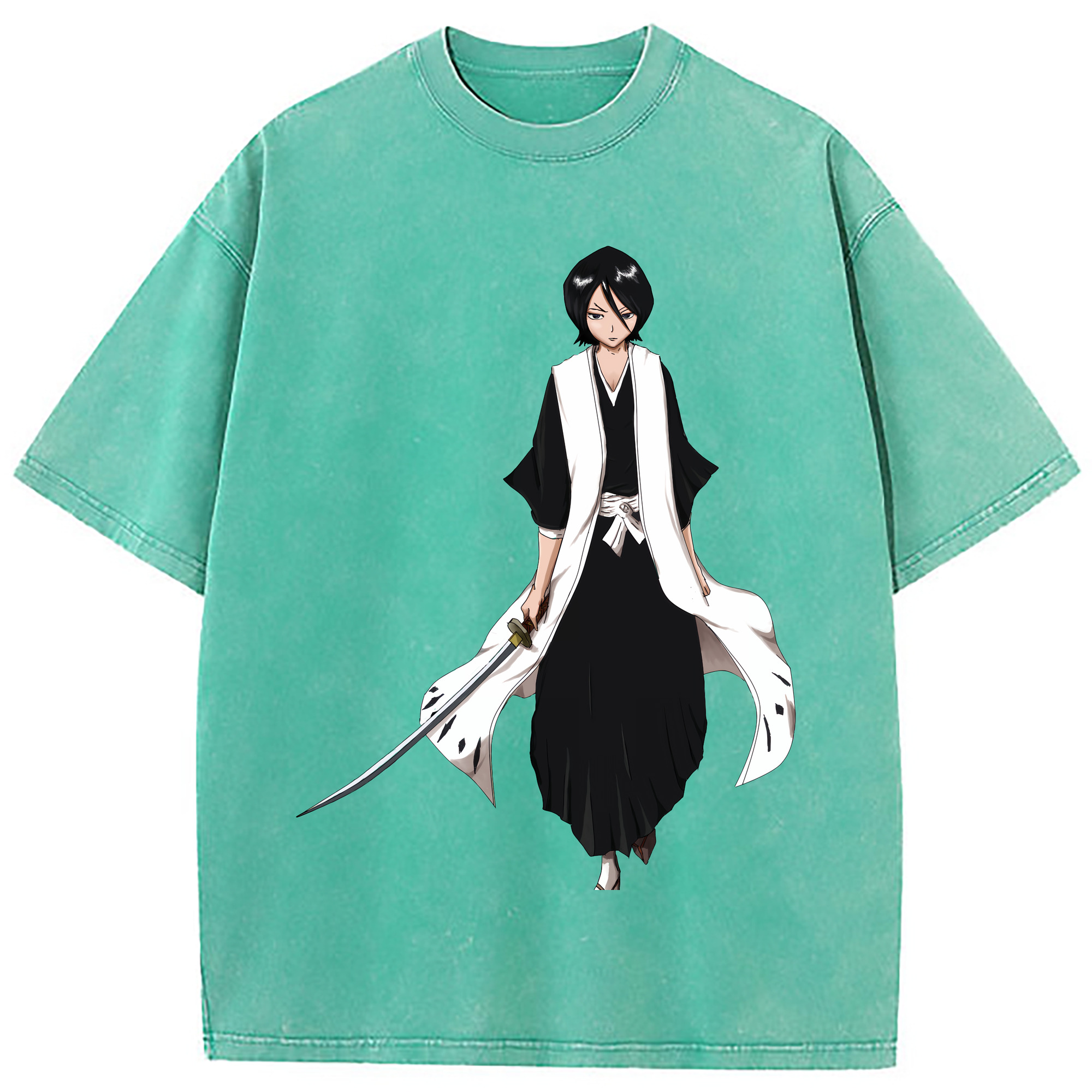 （画像用） ブリーチ 朽木ルキア BLEACH Kuchiki Rukia 綿100% ヴィンテージ風 半袖Tシャツ（フロントプリント）